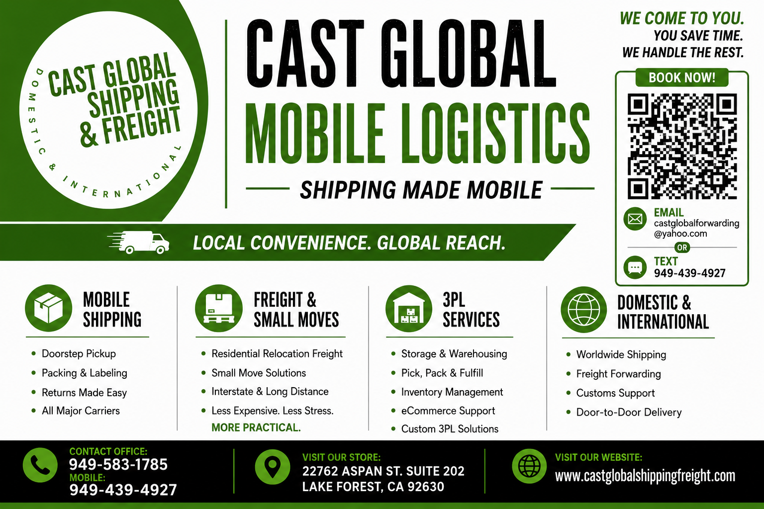 CAST Global Mobile Logistics Detailed Infographic Flyer